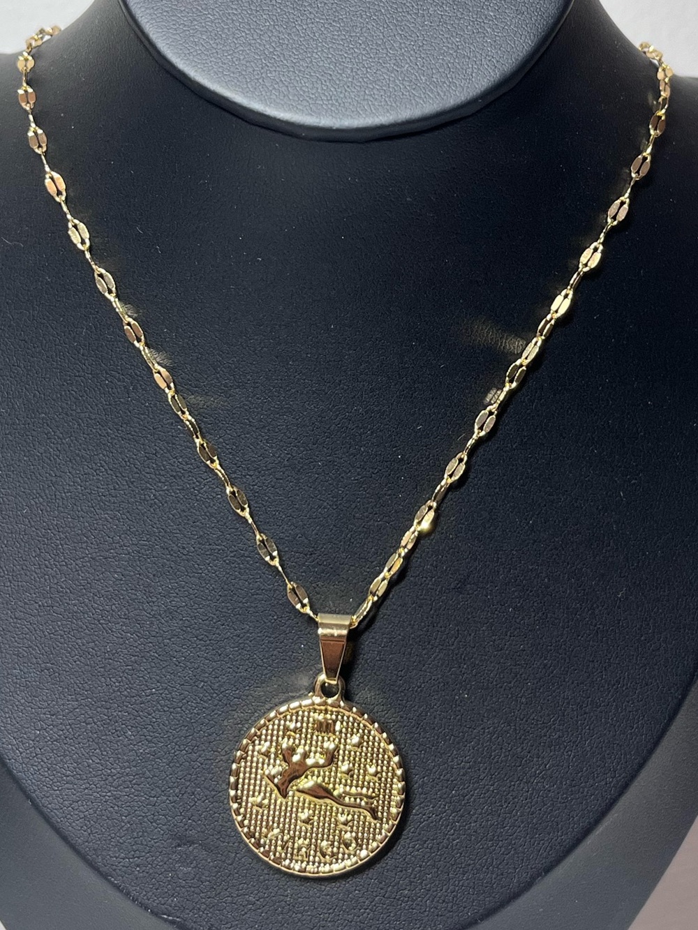 Virgo Gold Medallion Pendant Necklace